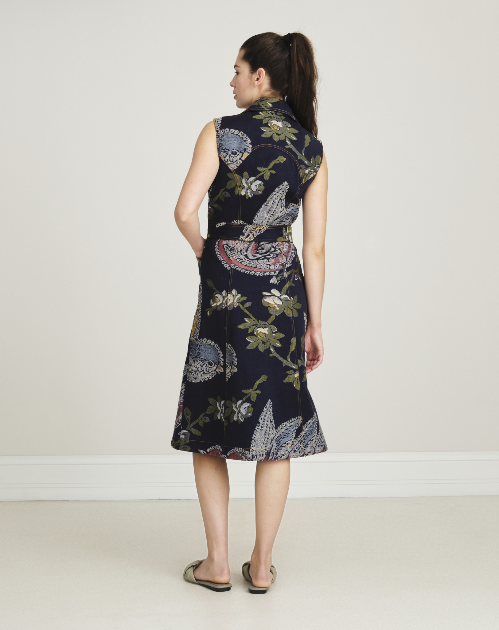 Etro - Denim Jacquard Shirt Dress With Birds IT42